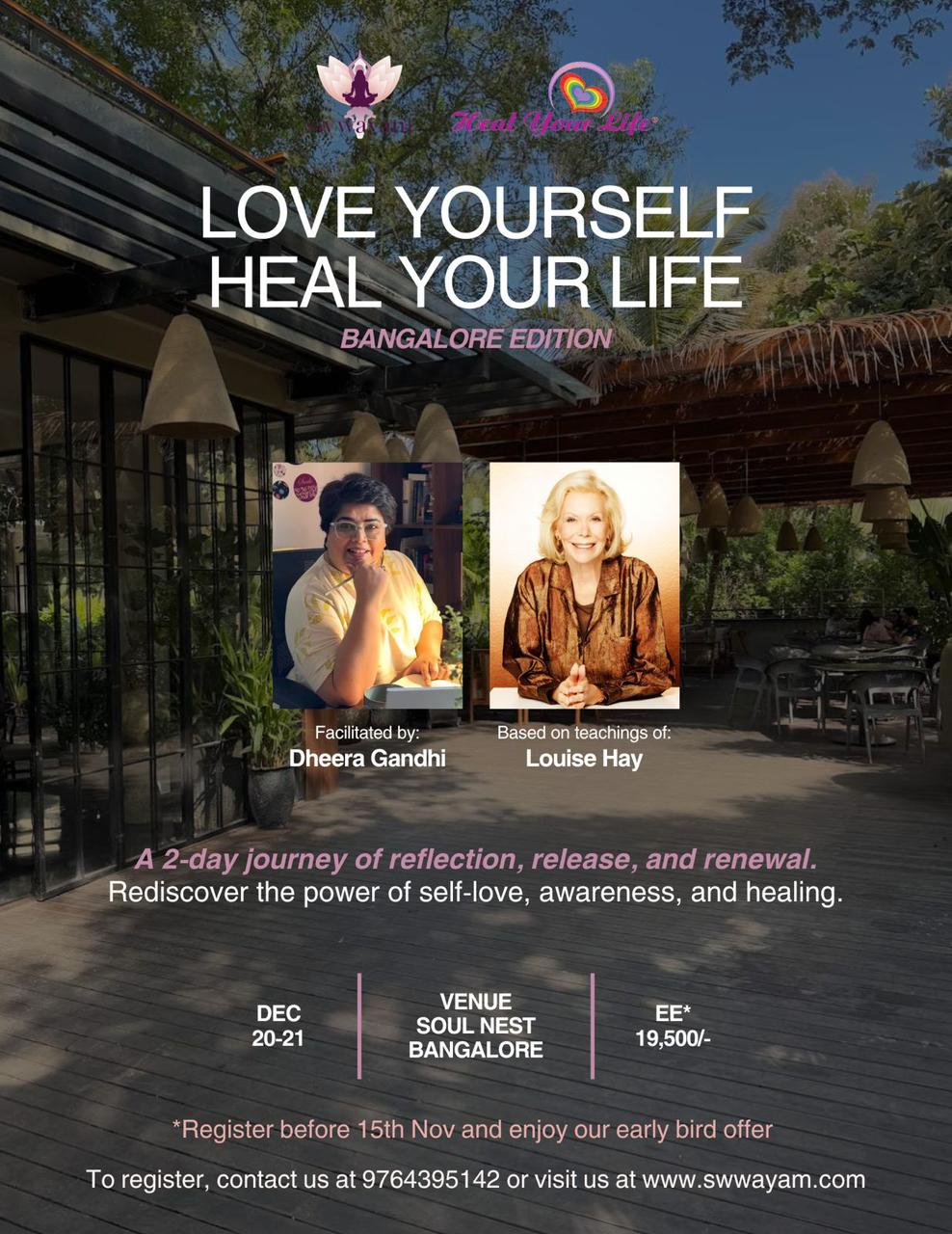 2 day Heal Your LIfe Residential Workshop